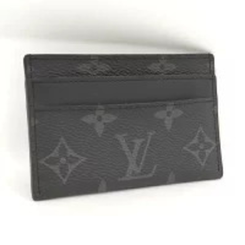 LOUIS VUITTON Portecarte Double Card Case Wallet Monogram Eclipse Black